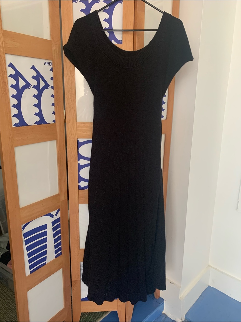 Coldwater Creek Black Knit Maxi Dress with Scoop Neck